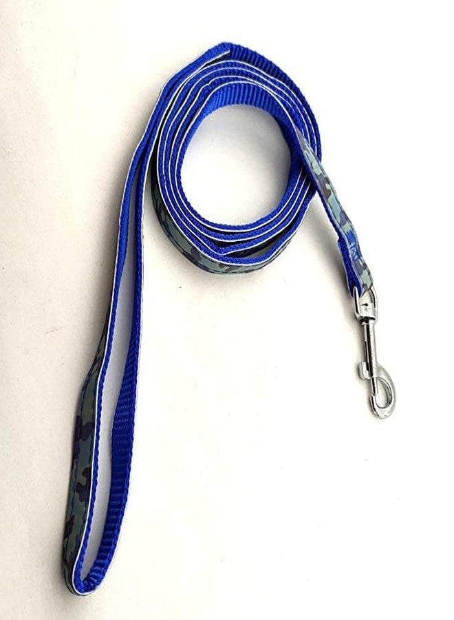 Pups&Pets 10MM Nylon Padded Adjustable Strip Pattern Printed Vest Harness and Long Handle Leash Ideal for Outdoor Walking/Training Dogs & Puppies (Blue) - Image 3